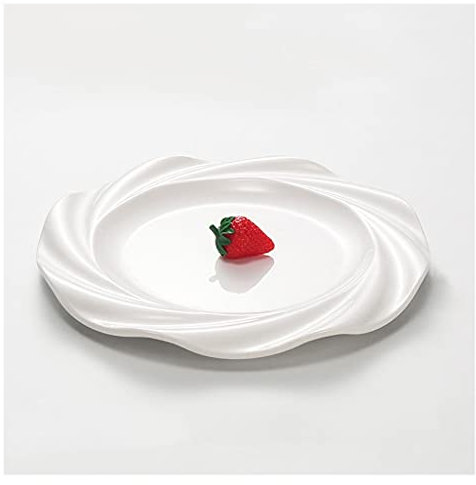 Cuiynice Plato llano Platos llanos de melamina Vajilla blanca de 9,88 pulgadas para uso en interiores y exteriores resistente a roturas (tamaño: 9,88 pulgadas) (blanco 9,88 pulgadas)