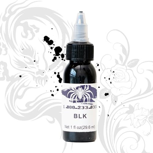 YANINEE 30ML Dauerhafte Dynamic Tattoo Farbe Schwarz, Professionelle Super Reine Tattoo Tinte Ink, Premium Tattoofarbe Black