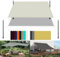 Telo di ricambio per ombrellone 3 x 4 m Impermeabile Balcone Recinzione con Occhielli Protezione Raggi UV HDPE Telo Ombra per Tenda Amache Picnic, Avorio