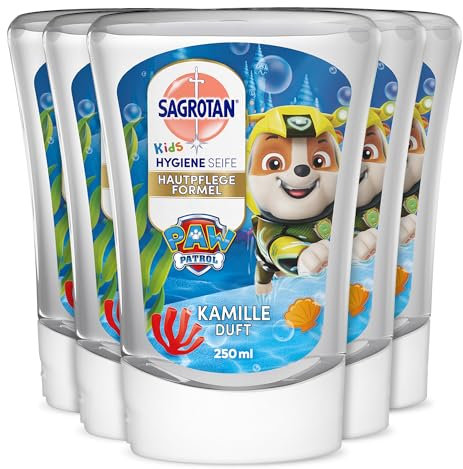 Sagrotan Kids No-Touch Nachfüller Kamille – Für den automatischen Seifenspender – 5 x 250 ml Handseife