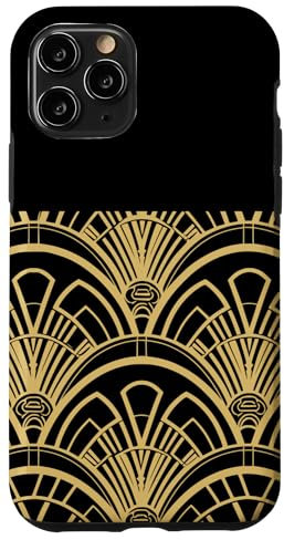Carcasa para iPhone 11 Pro Patrón Art Deco negro y dorado