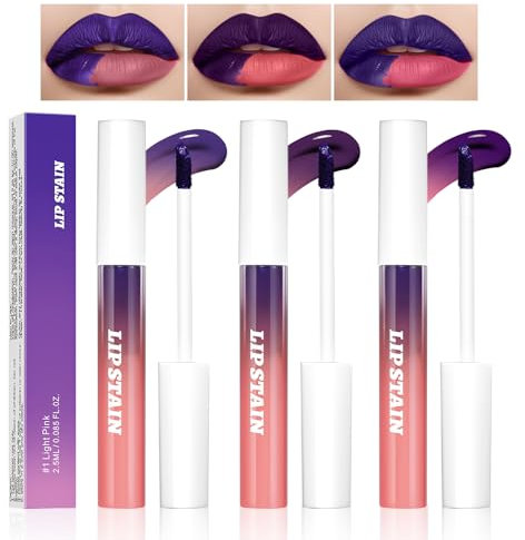 Prreal Peel Off Lip Tint Stain 3 Pieces, Lip Stain Peel Off Tattoo, Waterproof Transfer Proof Long Lasting Lip Stain Tint Lip Large, Highly Pigmented Matte Finish Lipstick