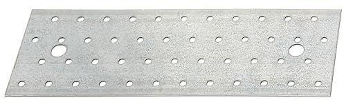 Alberts 820428 Lochplatte | sendzimirverzinkt | 240 x 80 x 2 mm | 25er Set, Silber