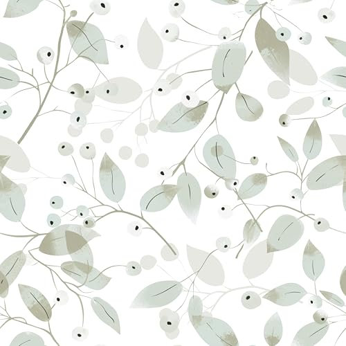 myforHD Papier Peint Autocollant, Fleuri, Feuilles, 44cmX1000cm, Auto-adhésif, Imperméable, DéCoratif, Pour Meuble Decoratif Salon Salle De Bain Chambre Armoire Porte Murale