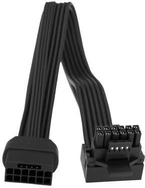 YINETTECH 16 Pin 12+4 Stecker auf Buchse PCI-E 5.0 Verlängerungskabel 90 Grad Adapter für Grafikkarte GPU Kompatibel mit RTX 4090 4080 3090 Ti 16AWG 12VHPWR 600W, Typ B