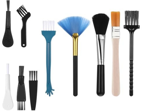 Lot de 10 brosses de nettoyage pour clavier, ordinateur portable, petite brosse de nettoyage portable, brosse en nylon antistatique, pour nettoyer les ventilateurs de carte mère, clavier, appareil