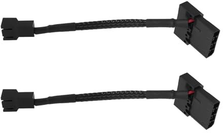 Create idea Lot de 2 connecteurs d'alimentation M-Olex à 4 broches vers 3 broches - Câble court de 13 cm avec manchon pour modification et mise à niveau de l'alimentation du ventilateur d'ordinateur