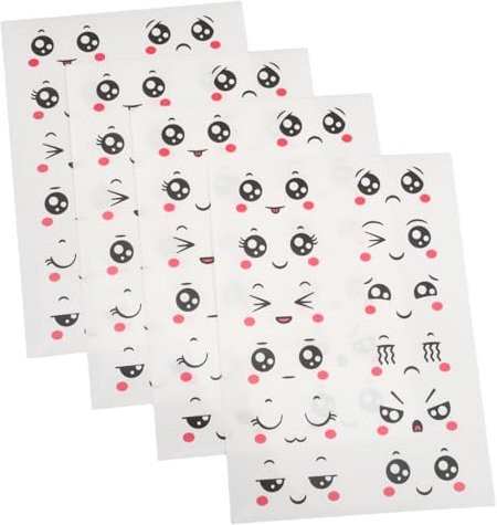 LALAFINA 10blätter -aufkleber Mit Augen Und Mund Selbstklebende Sticker Für Kreative Bastelprojekte Und Eierdekoration Lustige Transparente Dekoration Für Feiertage Und