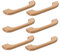 UKCOCO 6 Pièces manche en bois massif cuisinier ancien organisateur bouton de porte étagère Poignée de tiroir poignée d'armoire poignée de tirage de meuble en bois poignée de porte Brown