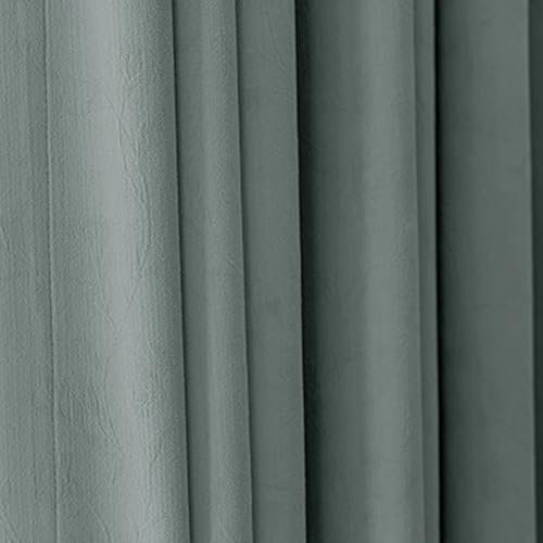 Dsnyu Kitchen Curtains for Window, Gardinen Dunkelgrün Volltonfarbe Polyester Vorhänge für Schlafzimmer Wohnzimmer 2er Set 132x244cm BxH