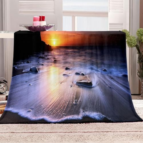 KQYLBM Ozean Cozy Blanket 130 X 150 cm Decke Fleece Kinderdecke Winterdecke
