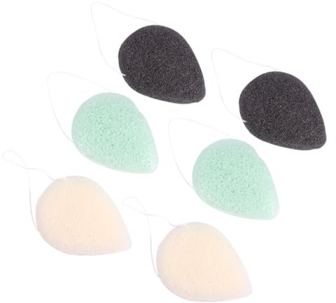 Healeved 6stücke Konjak Schwamm Makeup Schwamm Schminkschwamm Reinigungsschwamm Gesichtswaschschwamm Make-up-entferner-schwamm Gesichtsschwamm Make-up-schwämme Zufällige Farbe