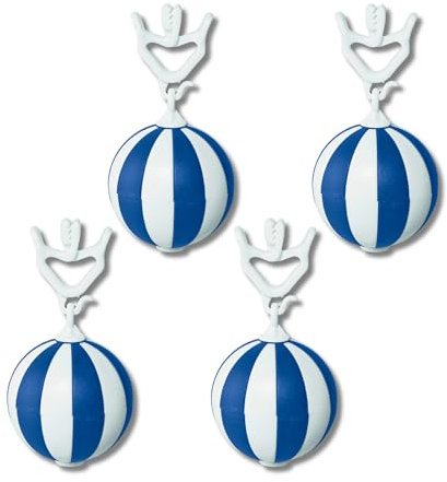 homiez Tischdeckenbeschwerer Strandball – extra schwer (52g) – Tischdeckengewichte gegen Wind – 4er Set - mit Metall-Kern – Tischdeckenhalter für Garten, Balkon, Camping, Outdoor (Blau)
