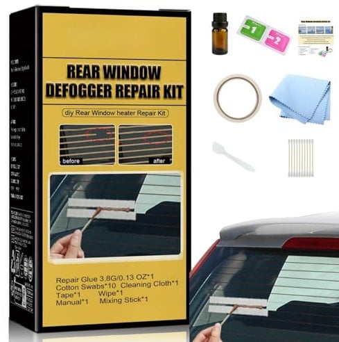 OuXing Rear Window Defogger Repair Kit,Car Heated Rear Defroster Repair Kit,Windscreen Cleaner,Windshield Repair Kit,Repair Disc Repair Set for Car Scratches Broken Grid Lines,Car Window Cleaner