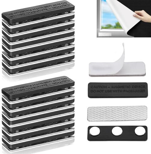 15 Pairs Strong Stick on Magnets Self Adhesive,Self-Adhesive Magnetic Strips,Magnetic Curtain Closure,Double-Sided Adhesive Curtain Magnets Clips for Curtains,Craft,DIY,Drapes,Tablecloths,Office