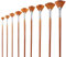 Lot de 9 pinceaux éventail - Pinceaux de peinture - Pinceaux de peinture acrylique - Pinceau éventail en nylon - Avec manche long en bois - Pour peinture acrylique, peinture à l'huile