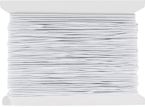 Kettion 1 mm x 30 m Gummiband für Armbänder, Gummischnur Gummikordel, Perlenschnur Elastische Faden für DIY Handwerk Schmuckherstellung Halsketten (Weiß)