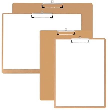 eupdd Klemmbrett: 4 Stück A3 A4 Clipboard, mit Gummierter Metalklemme | Zum Schreiben, Malen, Skizzieren Oder Zeichnen,für Büro, Schule und Zuhause