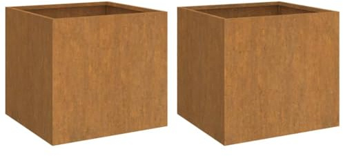 Generisch Pflanzkübel 2 STK. 42x40x39 cm Cortenstahl,Heim & Garten,Rasen & Garten,Gartenpflege,Blumentepfe & PflanzgefØØe,821550