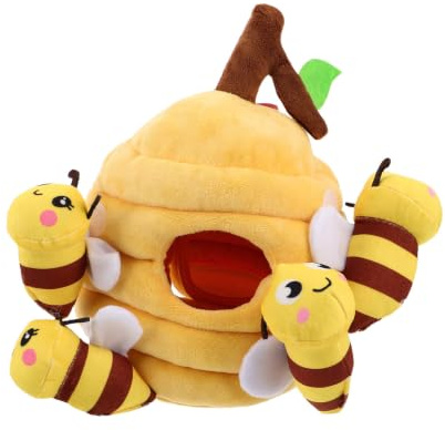 VICASKY Muñeco de Abeja de Peluche Felpa 1 Set Forma Panal para Bebés | Organización de Habitación, Juego Interactivo, Espacio de Almacenamiento, Destrezas Motoras, Nursery y Oficina