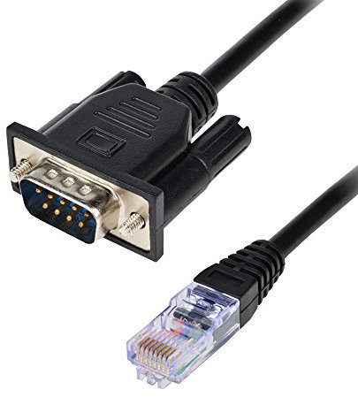 Cooso Câble RJ45 vers RS232, Port Série DB9 9 broches mâle vers RJ45 femelle Cat5 Ethernet/LAN Console 1,5 m