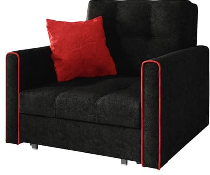Mirjan24 Sofa Viva Bis I mit Schlaffunktion, Schlafsofa, einsitzer Polstersofa mit Bettkasten, Bettsofa inkl. Kissen, Farbauswahl, Wohnlandschaft (Alova 04 + Alova 46)