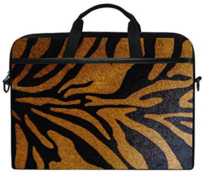 WowPrint Laptop Sleeve, Animal Tiger Leopard Print Laptop Case Shoulder Strap with Handle Portable Notebook Computer Bag for 13 13.3 14 15 inch