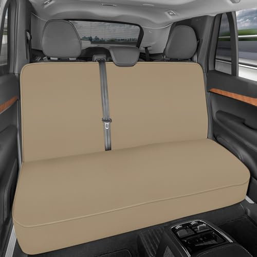 BDK AquaShield Autositzbezug für Rückbank, wasserdichter Neopren-Rücksitzbezug für Autos, Lastwagen, Van, SUV, idealer Autositzschutz für Kinder & Hunde, Automobil-Sitzbezug, Autozubehör (Beige)