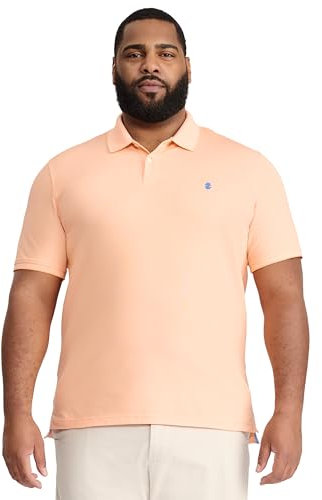 IZOD Herren Poloshirt Big and Tall Advantage Performance, kurzärmelig - Orange - Large Hoch