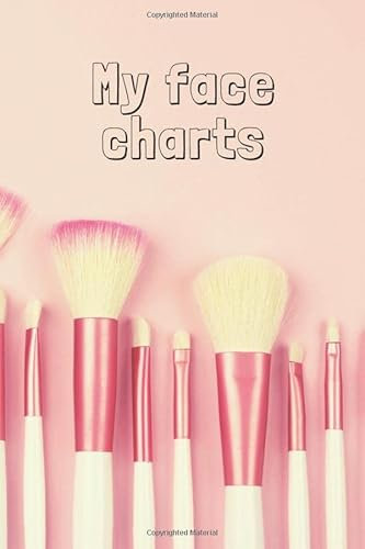 My face charts (cover with pink cosmetics) - makeup book for artists - faces of adults - book for both beginners and professionals - paper for drawing and coloring
