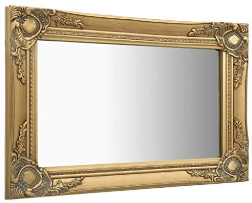 pedkit Wandspiegel im Barock-Stil Dekospiegel H?ngespiegel Badspiegel Spiegel Flurspiegel Garderobe 60 x 40 cm Golden