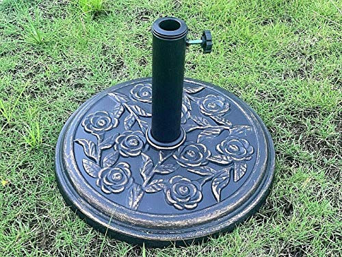 Garden Haven® Heavy Duty 9kg Garden Resin Parasol Base Umbrella Stand RoundRose