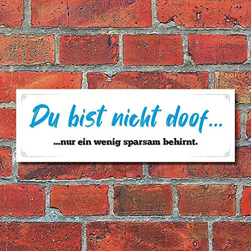 WERBEPUNKT. Schild Du bist Nicht doof sparsam behirnt Geschenk Geburtstag - Alu-Verbund