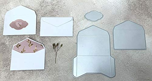 Stanzschablone 3D Umschlag Kuvertfutter & Label, Umschlag fertig 4,5x7,5 cm, 3-tlg.