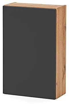 Wandschrank Kornel/Luna 40 cm 1 Tür – Eiche / Grau matt