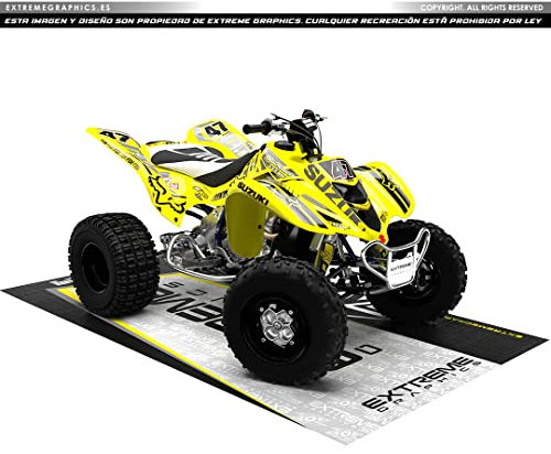 Extreme Graphics Aufkleber-Set Suzuki LTZ Fox Grau Schwarz _ Full Cover