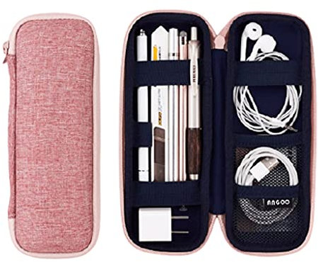 Multifunktional Bleistiftkoffer-robuster Stiftbeutel mit kleiner Kapazität minimalistischer tragbarer Briefpapier-Tasche für Schul- und Bürolieferant Desktop-Speicher (Color : Pink)