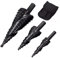 Carbide Step Drill Bit 3PCS 4-32MM HSS Cobalt Step Drill Bit Set Nitrogen High Speed Steel Spiral for Metal Cone Triangle Shank Hole Cutter
