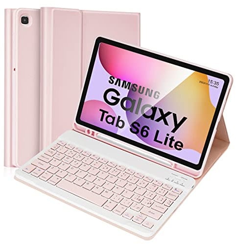 Lively Life Custodia con Tastiera per Samsung Galaxy Tab S6 Lite 2020 10.4 (SM-P610/P615), 2022 (SM-P613/P619), Layout Italiano, Rimovibile Tastiera per Samsung Tab S6 Lite, Rosa