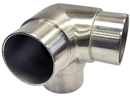 Blech + Profil Edelstahl Eckverbinder 90 Grad Bogen Rohr 42,4x2mm Fitting Geländer V2A Verbinder V2A 1.4301 Rundrohr Rohrzuschnitt Geländerrohr Edelstahlrohr Innen & Außen DIY Rostfrei