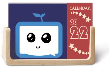 Saplings Sle Small TV Face Original 2022 Desk Calendar Planner 12 Month