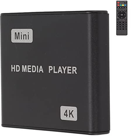 Bewinner HDMI Media Player, 4K HD Media Player Streaming Media Player mit Fernbedienung und LED-Anzeige HDMI/AV/VGA-Ausgang(EU)