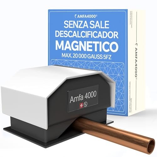 Amfa4000® Sistema Anticalcare Magnetico – Addolcitore Acqua Dura Domestico Senza Sale, Facile da Installare, Senza Prodotti Chimici