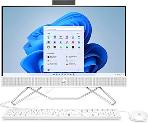 HP All in One PC | 23,8 FHD-Display | AMD Ryzen 5 5625U | 8 GB DDR4 RAM | 512 GB SSD | AMD Radeon-Grafik | QWERTZ Tastatur | Windows 11 Home | Starry White