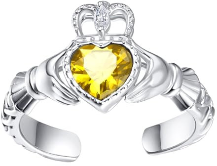 Claddagh Ring Damen Sterling Silber Irish Claddagh Ring Keltische Claddagh November Geburtsstein Ring Geschenke für Damen Mädchen