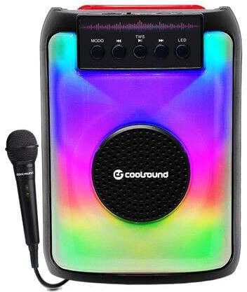 Coolsound Party Boom A380 Altavoz Portatil Bluetooth 30W 3 - Iluminacion LED - USB, MicroSD, Jack3.5mm - Bateria 3.7V 1500mAh