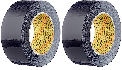 3M Universelles Gewebeklebeband 2903, Duct Tape, Starkes Panzertape, Reparatur Klebeband, Starke Klebkraft, leicht abreißbar, 48mm x 50m, Schwarz - 1 Rolle (Packung mit 2)
