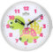 MPM Quality Design Kinder Wecker aus Kunststoff, Rosa/Weiß, Motiv Schildkröte, Quarz-Uhrwerk Sweep, LED Lichtfunktion, Snooze, Analog, lauter Alarm, Kinderzimmer, Schlafzimmer Tisch Dekoration
