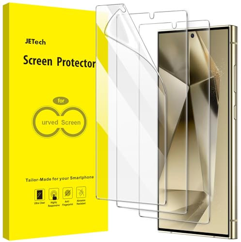 JETech Protection D'écran pour Samsung Galaxy S24 Ultra 5G 6,8 Pouces, Film TPU Flexible, Compatible ID Empreinte, Installation Facile, HD Clair, 3 Pièces