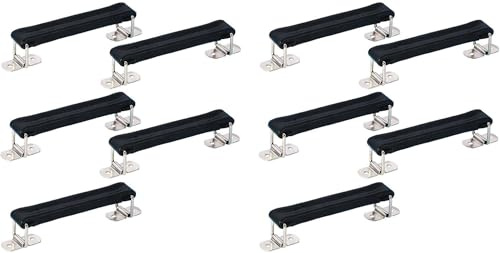 Adam Hall 10 x 3417 Ledergriff 165 mm schwarz, Tragegriff Riemengriff Koffergriff Bügelgriff Kisten Flightcase Griff Leder